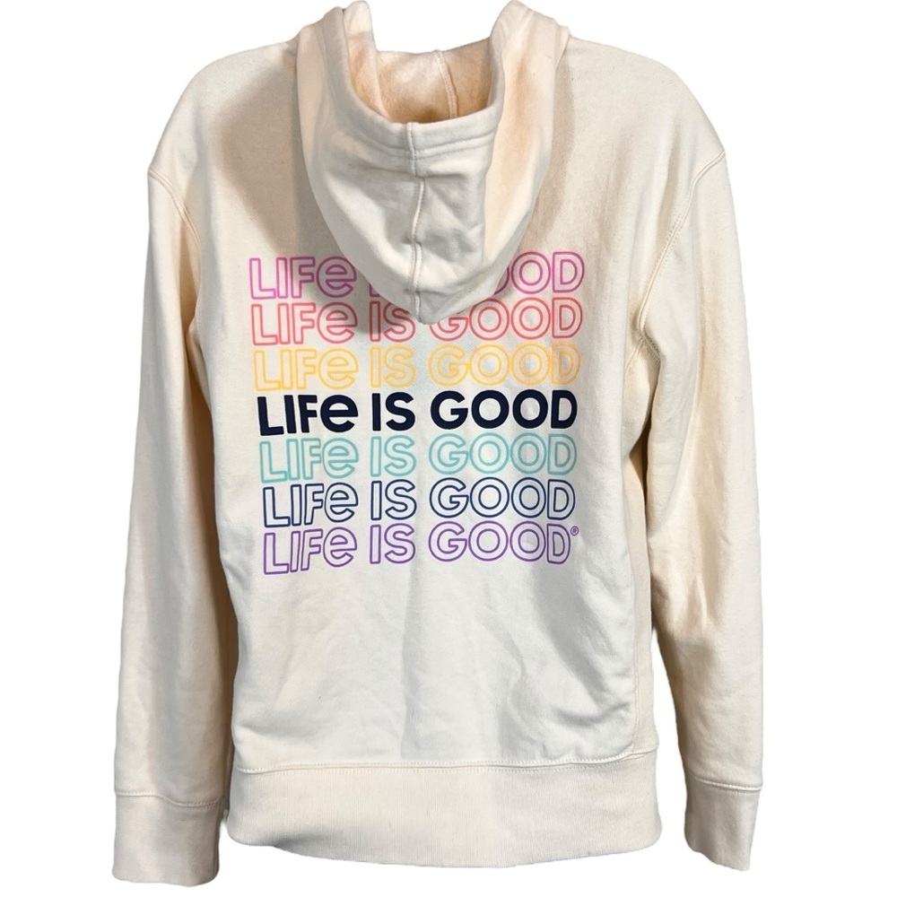 Life is Good Crusher Flex Retro Stacked Life is good spellout hoodie sweatshirt